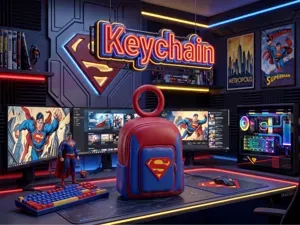 Superman Backpack Keychain & Desk Organizer 3D Toy
