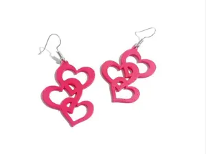 Triple Heart Charm Earrings