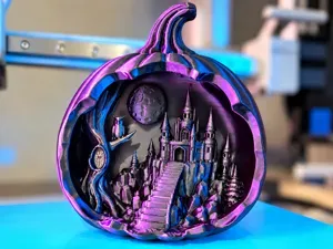 Haunted Pumpkin Castle Diorama - Halloween Decor