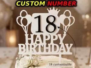 Happy Birthday Cake Topper Customizable