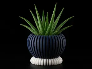 Classic Planter | Ribbed Pot with Saucer