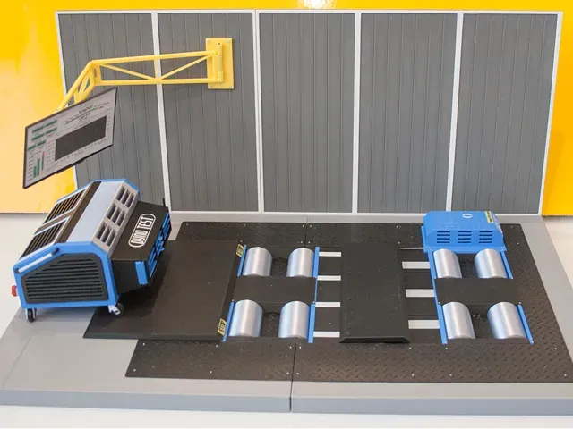 Miniature Dyno Test center diorama, scale 1:18
