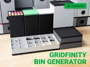 Gridfinity Parametric Bin & Lid Generator