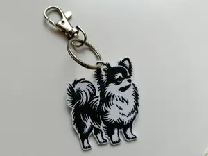 Long-Haired Chihuahua Keychain