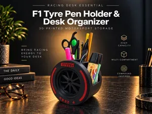 F1 Tyre Pen Holder & Desk Organizer