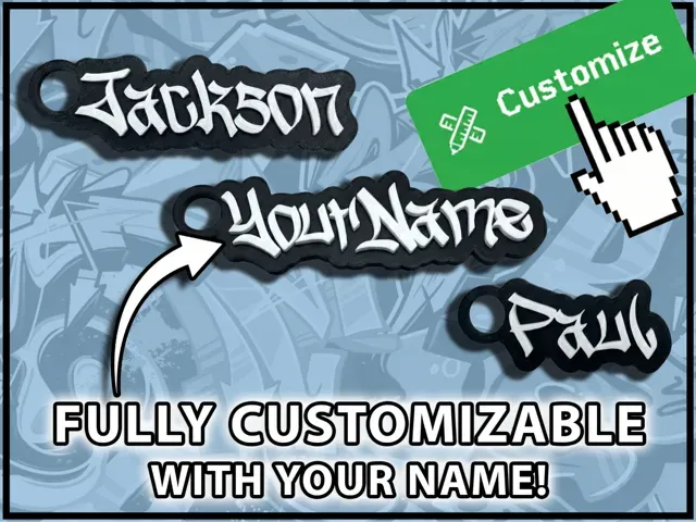 Street Graffiti Font Custom Keychain Generator
