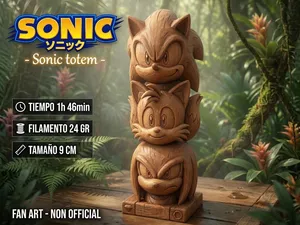 Sonic Tails Knuckles Wooden Totem SONIC