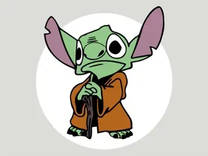 Master Jedi Stitch (Yoda) Cosplay Coaster
