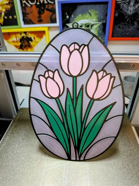 Frühlings-Tulpen "Glasbild" Ei (Sun Catcher) — Image 6 of 7
