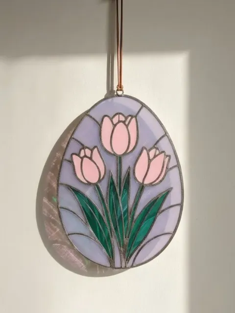 Frühlings-Tulpen "Glasbild" Ei (Sun Catcher) — Image 4 of 7