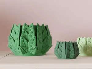 Plant Pot with 3d Leaf design. Modern Planter