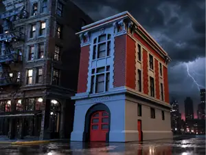 Ghost Busters, Fire Station #8, HO Scale, No AMS