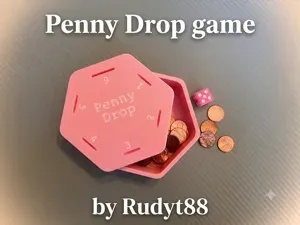 Penny Drop Game box Hex shaped Customizable text