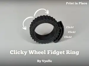 Clicky Wheel Fidget Ring - Print in Place