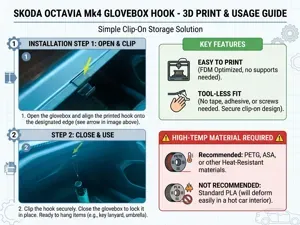 Glovebox Hook for Skoda Octavia MK4