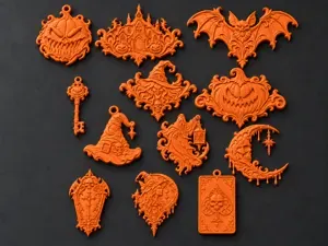 Halloween Keychains – 12 Detailed Relief Designs