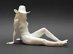 Sunbathing Beach Woman with Hat