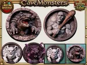Bulette, Stone Giant & Cave Horrors: 3D Tokens Ch5
