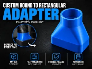 Custom Round to Rectangular Duct Adapter Generator