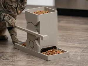dispenser crocchette cibo gatti a leva