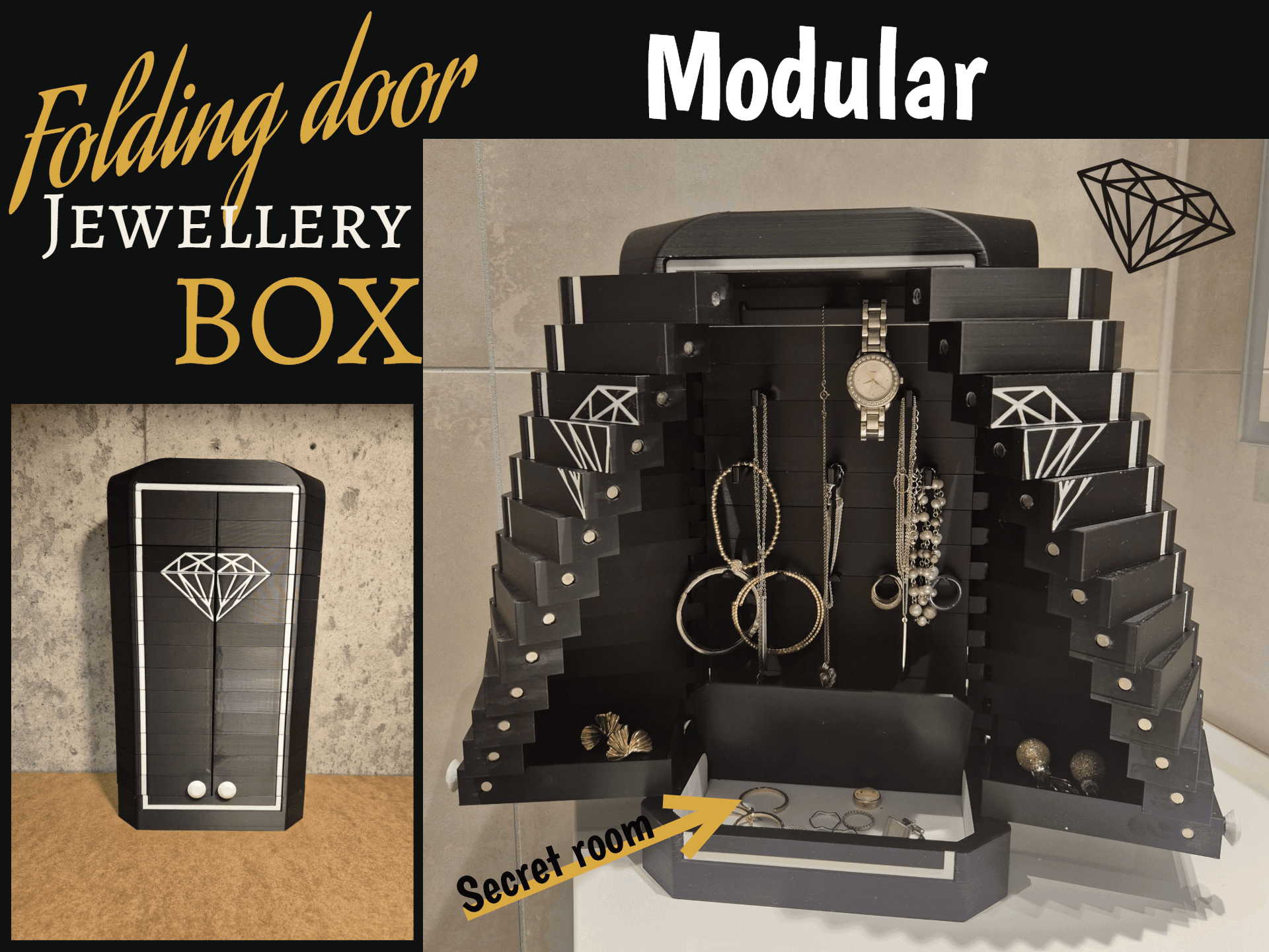 Folding door Jewelry box