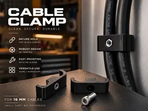 16mm Dual Cable Clamp – M6 Screw|Heavy Duty Holder
