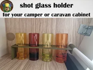 Shot glass holder - camper or caravan cabinet