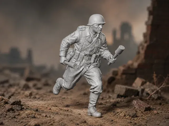 WWII Historical Grenadier Running