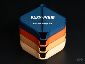 Easy-Pour Stackable Storage Box | Small Parts Tray