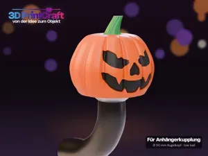 Grusel-Kürbis für die Anhängerkupplung | Halloween