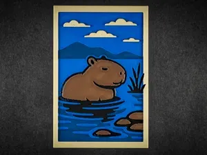 Capybara in a Lake hueforge