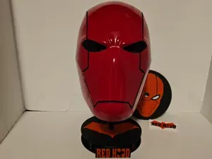 Red Hood Helmet Stand w/changeable face plates