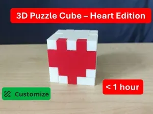3D Puzzle Cube – Heart Edition