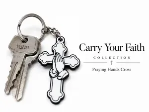 Praying Hands Cross Charm