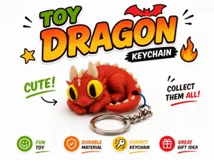 Dragon toy Keychain Kawaii dragon baby Articulated