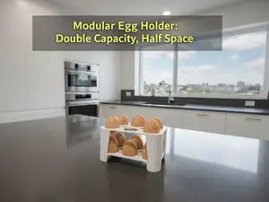 Modular Egg Holder: Double Capacity, Half Space