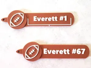 Customizable Football Keychain/Bag Tag