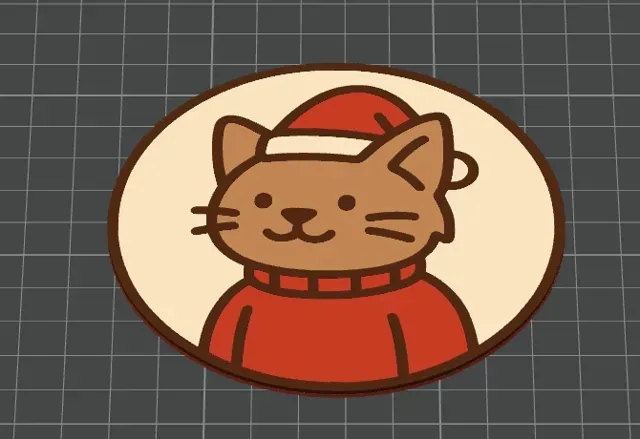 Christmas Coaster – Cat with Santa Hat — Фото 4 из 4