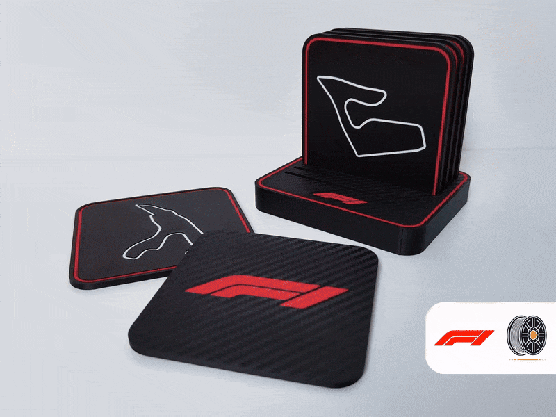 Formula 1 Circuit Coaster Set | 6 Iconic Circuits