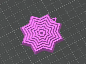 一体打印可动八芒星钥匙扣（Flexible Eight point star Key Chain）