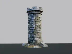 Stone watchtower terrain for tabletop wargaming