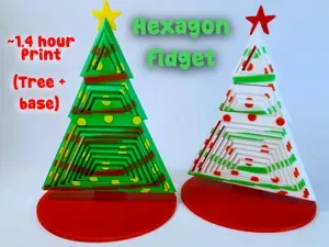 Christmas Tree Hexagon Fidget + Stand (~59 mins)