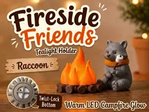 Fireside Friends Tealight Holder Raccoon