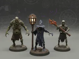 3-Pack Zombie Miniatures