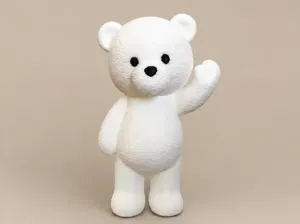 Cute Waving Teddy Bear – Fuzzy Plush Style