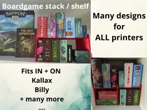 Boardgame top inside Shelf Kallax Billy stack