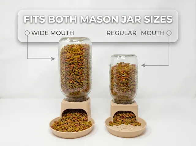 Cat Feeder Mason Jar Automatic Gravity Bowl — Image 2 of 4