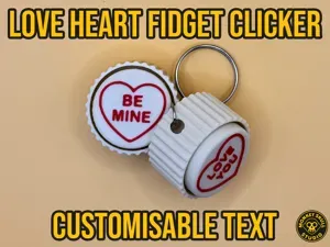 Love Heart Fidget Clicker – Custom Text