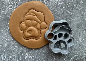 Christmas dog paw cookies cutter