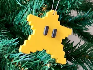 1/9 Retro 8Bit Xmas Tree Star Pixel Holiday Charm